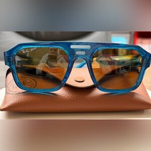 Ray-Ban Transparent Blue Frame with Amber Lenses Polarized